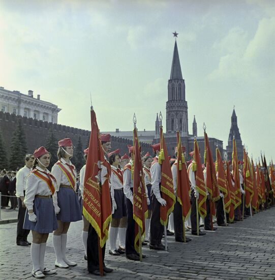 Young Pioneers parade on Red Square