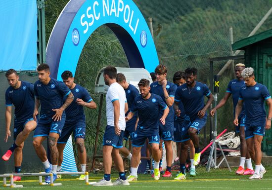 Italy Soccer Europa League Napoli Training