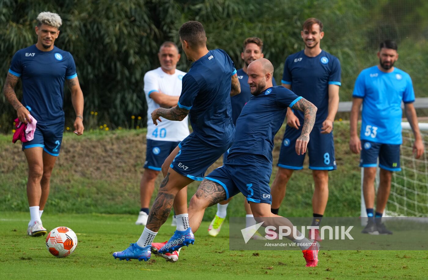 Italy Soccer Europa League Napoli Training