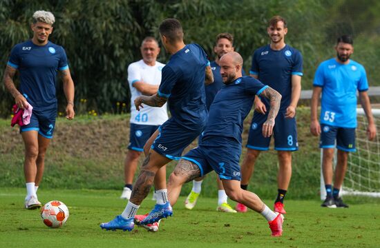 Italy Soccer Europa League Napoli Training