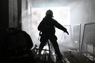 An employee of Russian Ministry of Emergency Situations takes part in the fire-tactical exercises in the 'Capital Towers', a tower under construction, at the Moscow International Business Centre, also known as "Moskva-City", Russia. Location: Moscow. Author: Maksim Blinov/Sputnik. Russia Firefighters Drills