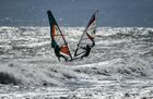 Windsurfers are seen in the Black Sea in Feodosia, Crimea, Russia. Location: Republic of Crimea, Feodosia. Author: Konstantin Mihalchevskiy/Sputnik. Russia Crimea Surfing