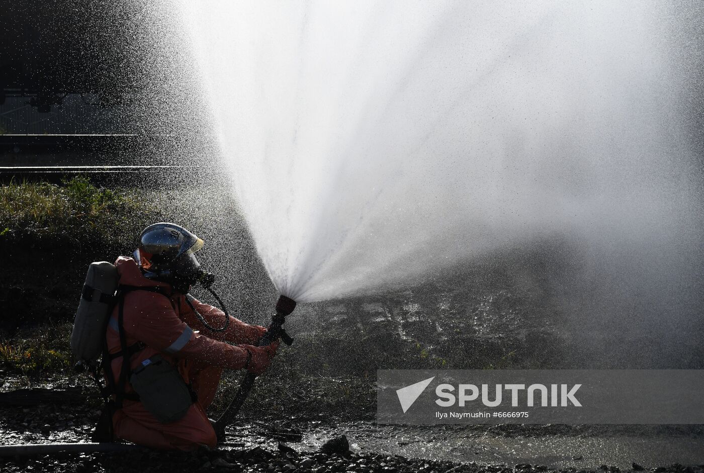 Ministry of Emergency Situations and the Russian Emergency Situations Service's exercises on Yenisei-Krasnoyarsk railway section