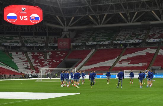 Russia Soccer 2022 World Cup Qualifiers Slovakia Training