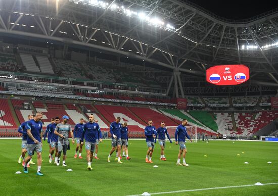 Russia Soccer 2022 World Cup Qualifiers Slovakia Training