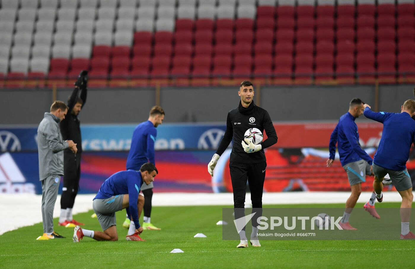 Russia Soccer 2022 World Cup Qualifiers Slovakia Training