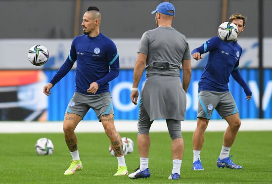 Russia Soccer 2022 World Cup Qualifiers Slovakia Training