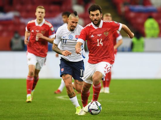 Russia Soccer 2022 World Cup Qualifiers Russia - Slovakia