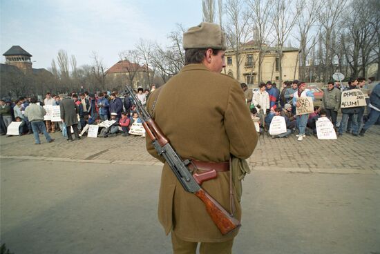 Student riots in Romania