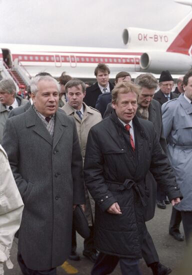 President of Czechoslovakia Vaclav Havel visits USSR