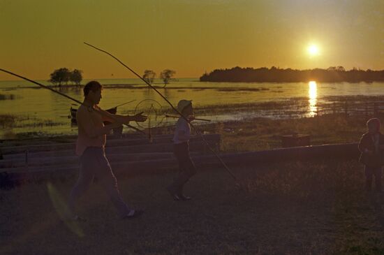 Fishermen on Lake Ladoga