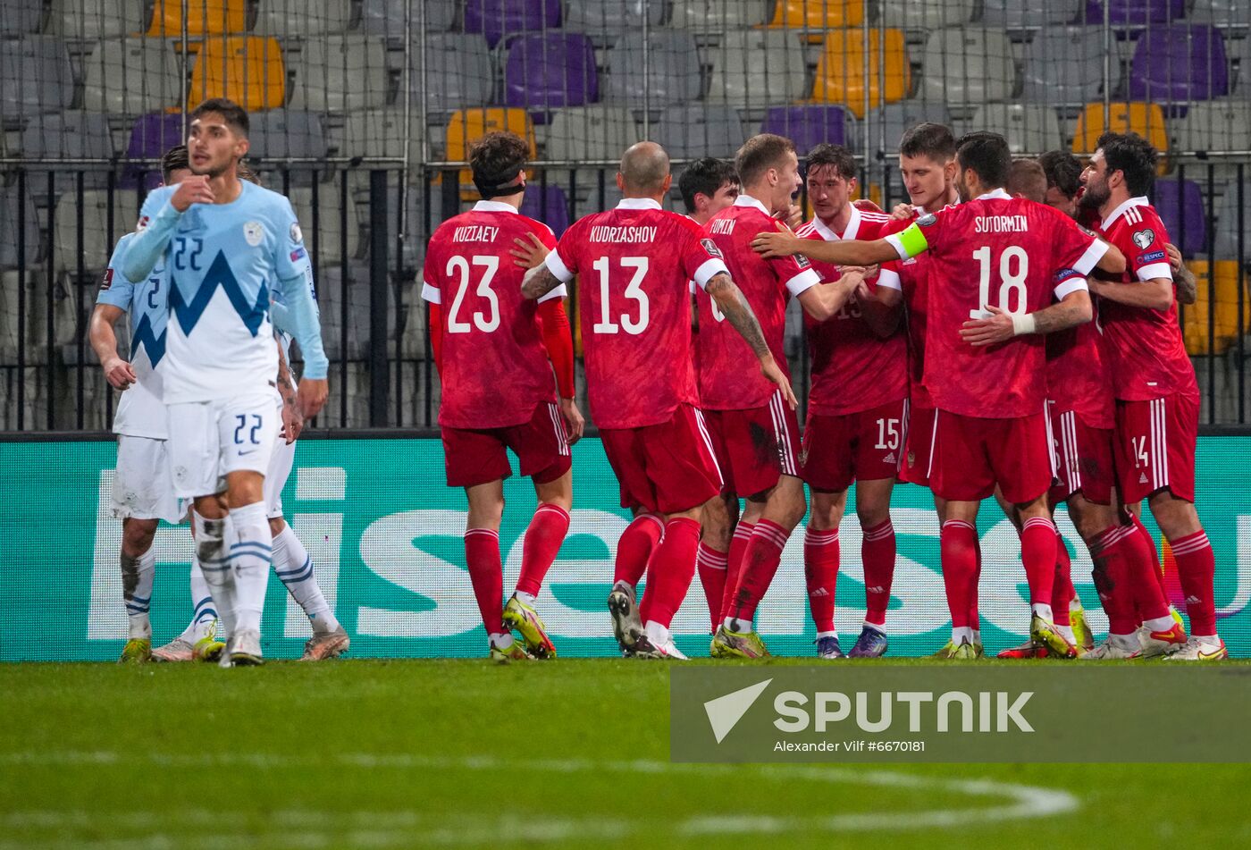 Slovenia Soccer 2022 World Cup Qualifiers Slovenia - Russia