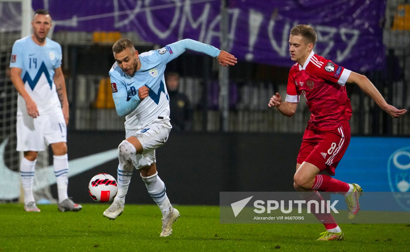 Slovenia Soccer 2022 World Cup Qualifiers Slovenia - Russia