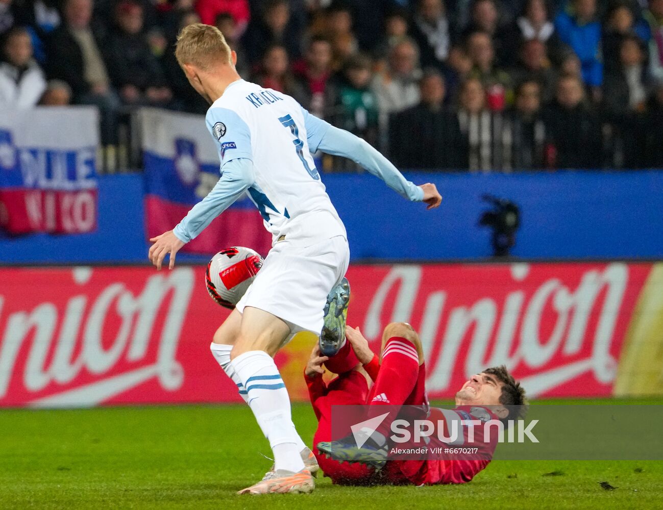 Slovenia Soccer 2022 World Cup Qualifiers Slovenia - Russia