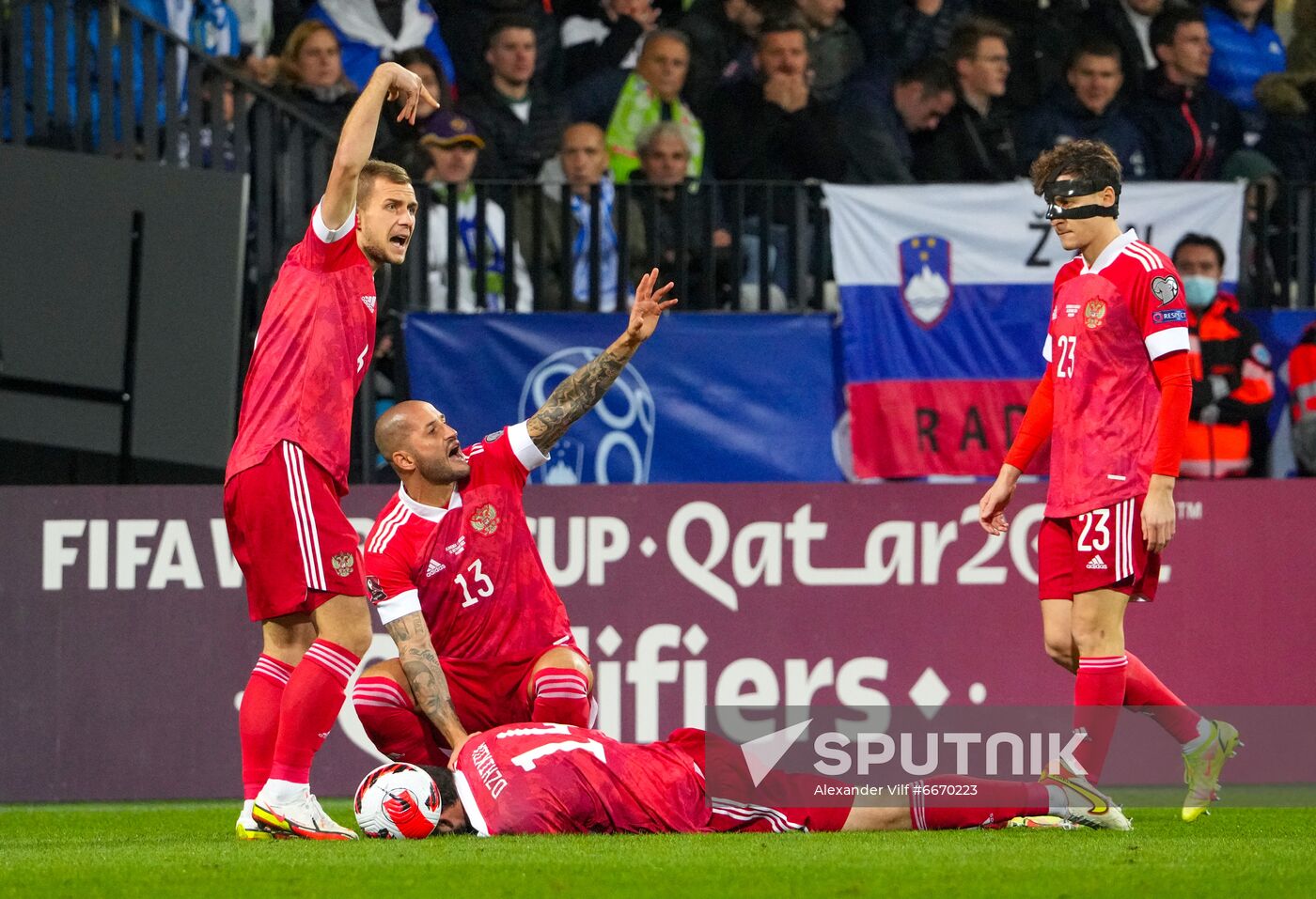 Slovenia Soccer 2022 World Cup Qualifiers Slovenia - Russia