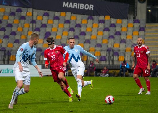 Slovenia Soccer 2022 World Cup Qualifiers Slovenia - Russia