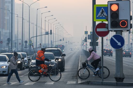 Russia Peat Fires Smog
