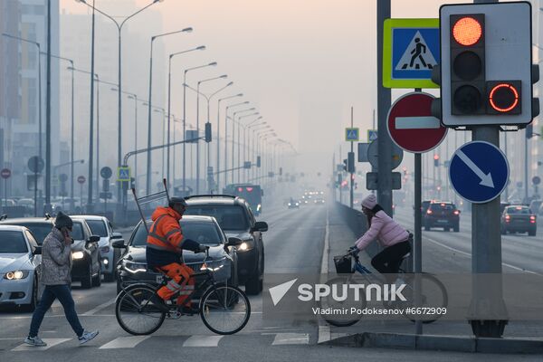 Russia Peat Fires Smog