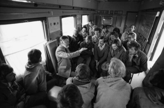 Komsomolskaya Pravda agitation train on Baikal Amur Mainline