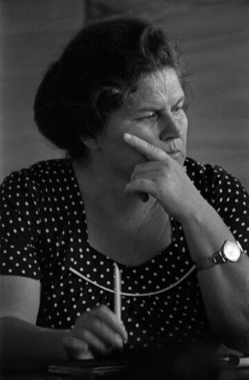 Starominsk district party leader Irina Khmara