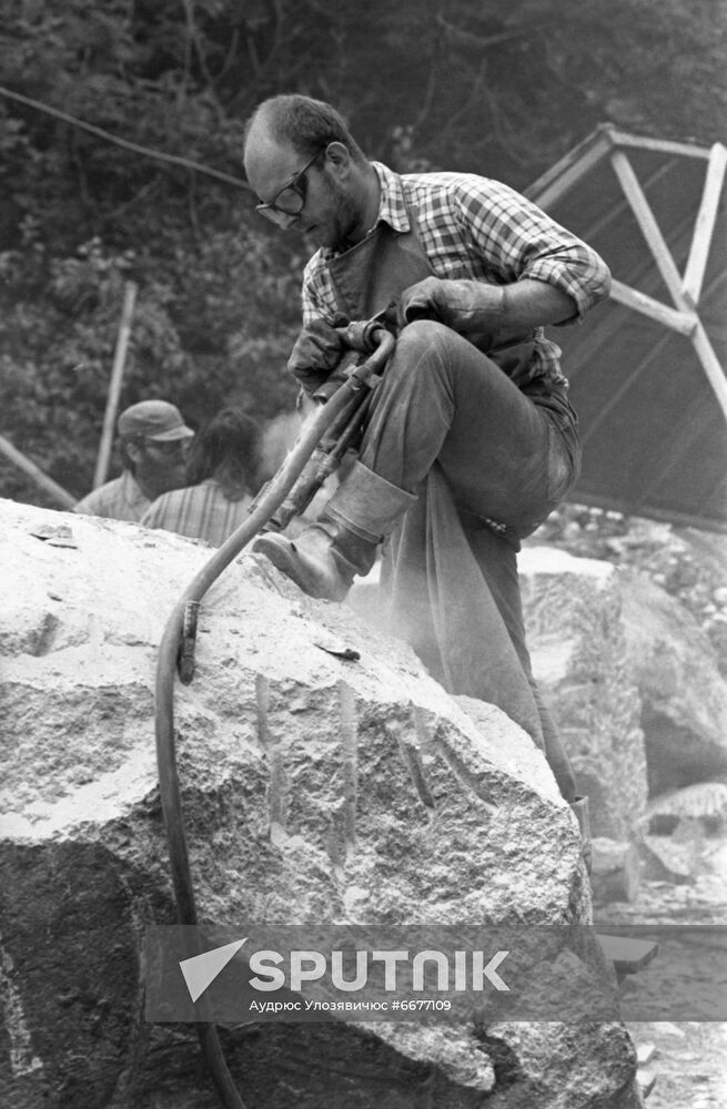 Lithuanian sculptor Mindaugas Navakas