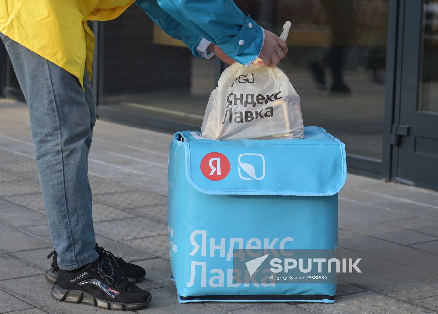 Britain Russia Coronavirus Food Delivery Services