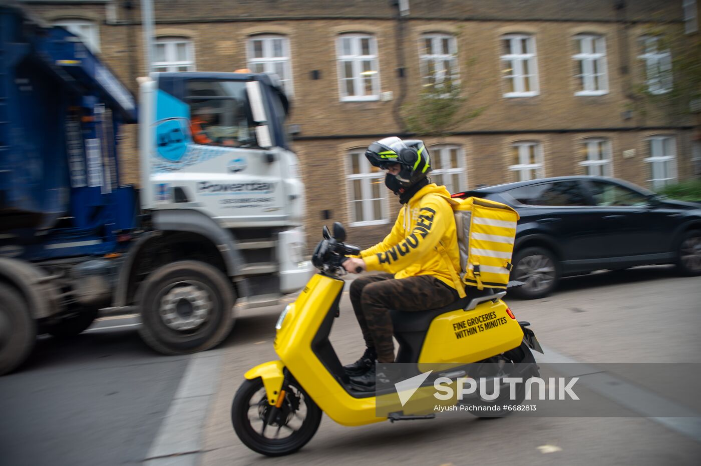 Britain Russia Coronavirus Food Delivery Services