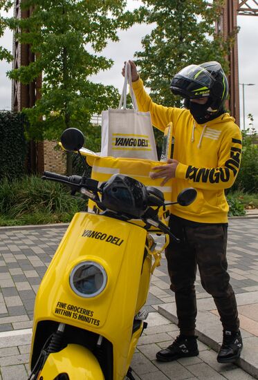 Britain Russia Coronavirus Food Delivery Services