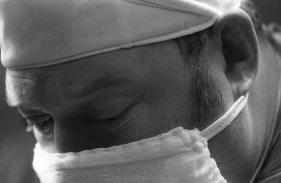 Soviet transplant surgeon Valery Shumakov