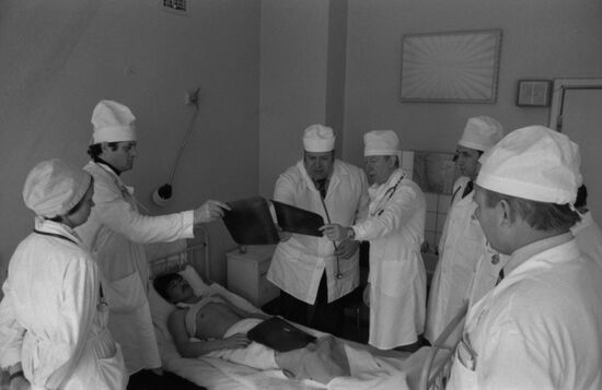 Soviet transplant surgeon Valery Shumakov
