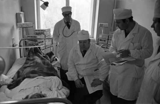 Soviet transplant surgeon Valery Shumakov