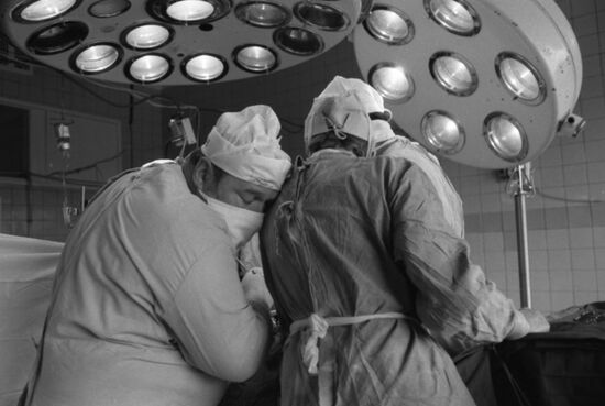 Soviet transplant surgeon Valery Shumakov
