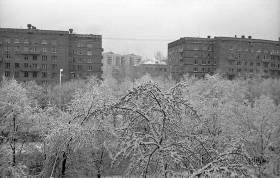 April snowfall in Moscow