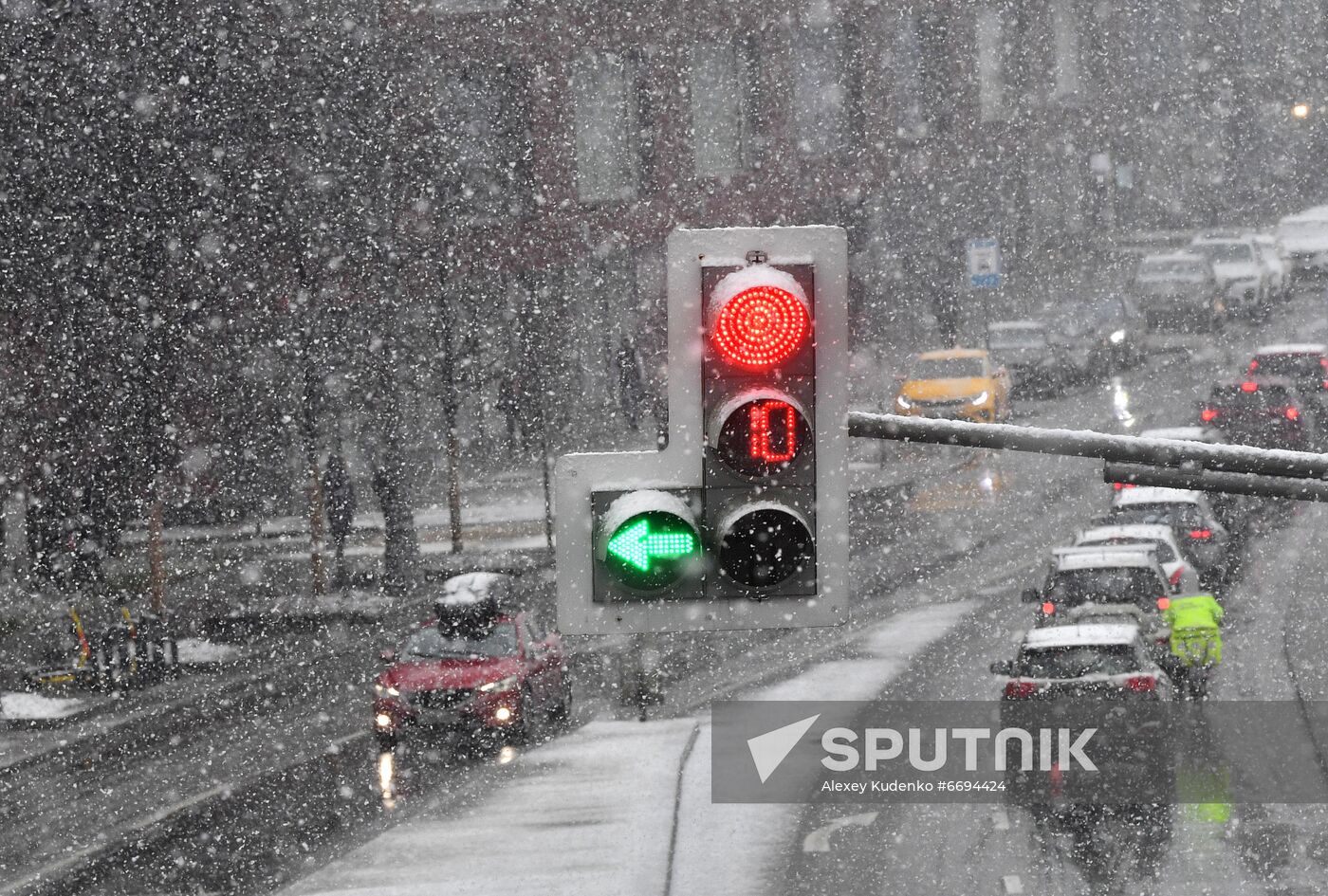 Snowfall in Moscow