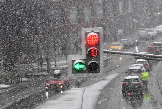 Snowfall in Moscow