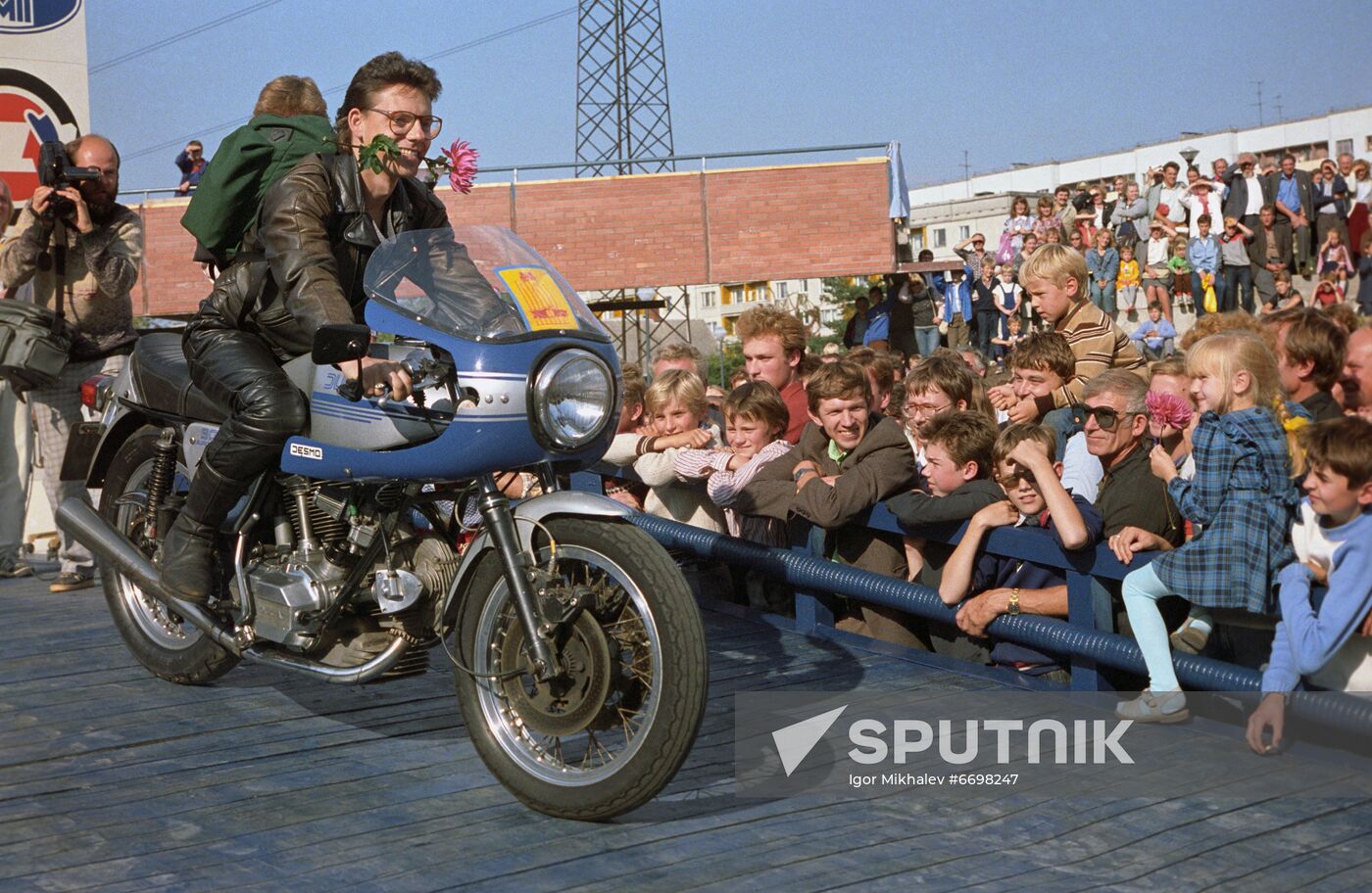 International parade of old cars and bikes in Riga