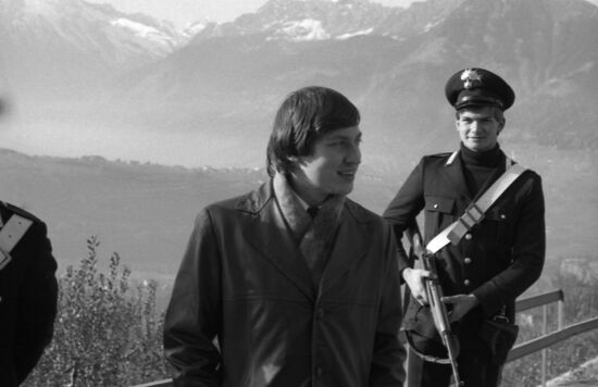 Soviet chess player Anatoly Karpov in Italy