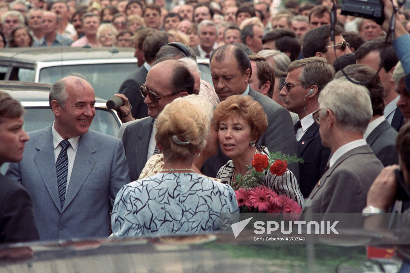 General Secretary of Soviet Communist Party Mikhail Gorbachev visits Poland