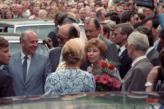 General Secretary of Soviet Communist Party Mikhail Gorbachev visits Poland