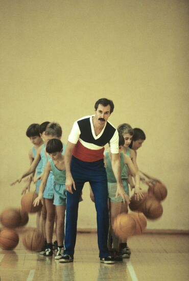 CSKA basketball team's senior coach Sergei Belov