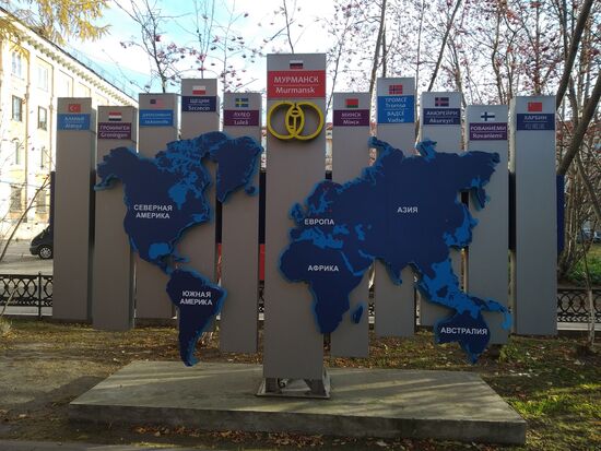 Light map of sister cities in Murmansk