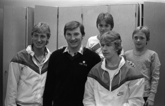 Canadian ice hockey player Wayne Gretzky in Moscow