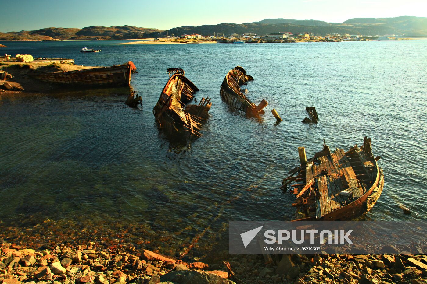 Ship cemetery in Murmansk Region