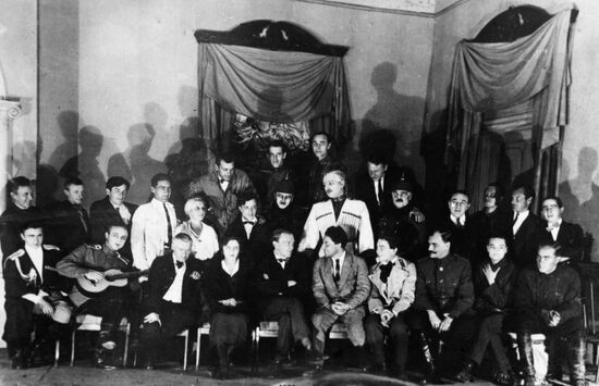 Playwright Mikhail Bulgakov and MKHAT actors