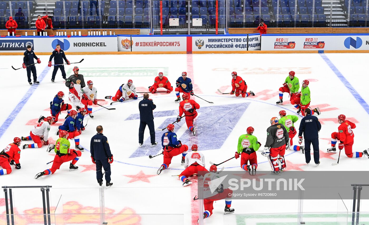 Russia Ice Hockey Euro Tour Training