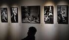 Pictures by famous German-Australian photographer Helmut Newton are exhibited at the Erarta Museum of Contemporary Art in St. Petersburg, Russia. Location: Russia, St. Petersburg. Author: Alexander Galperin. Russia Art Photography Newton Exhibition