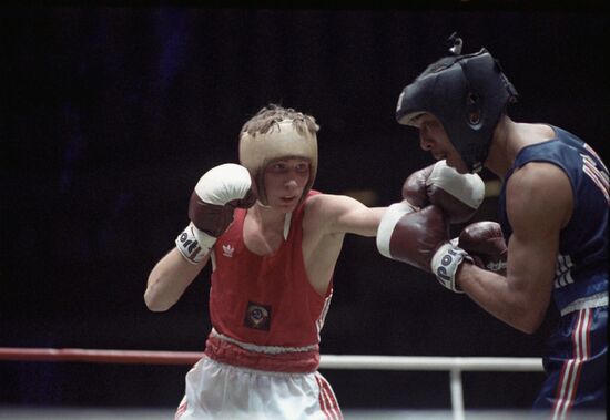 Boxing match between Soviet and US national teams