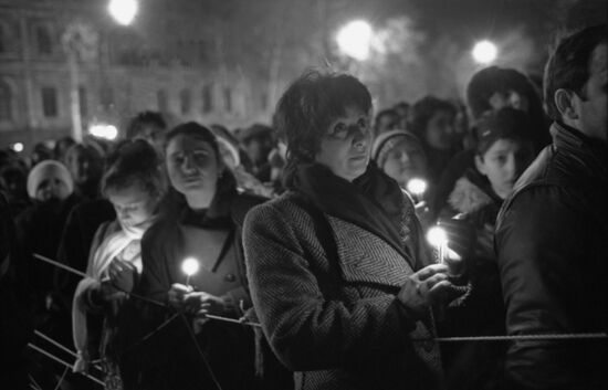 Rally outside Government House in Tbilisi