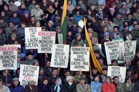 Rally of supporters of Lithuania's independence and secession from USSR