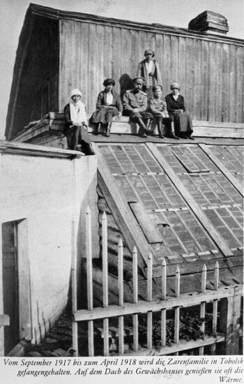 Nicholas II and his family in exile after abdication